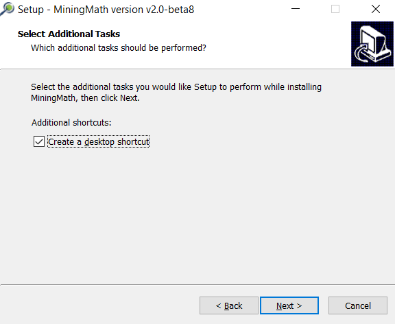 Select any additional tasks you wish to perform during the installation process. Options include creating a desktop icon. Click "Next" to continue.