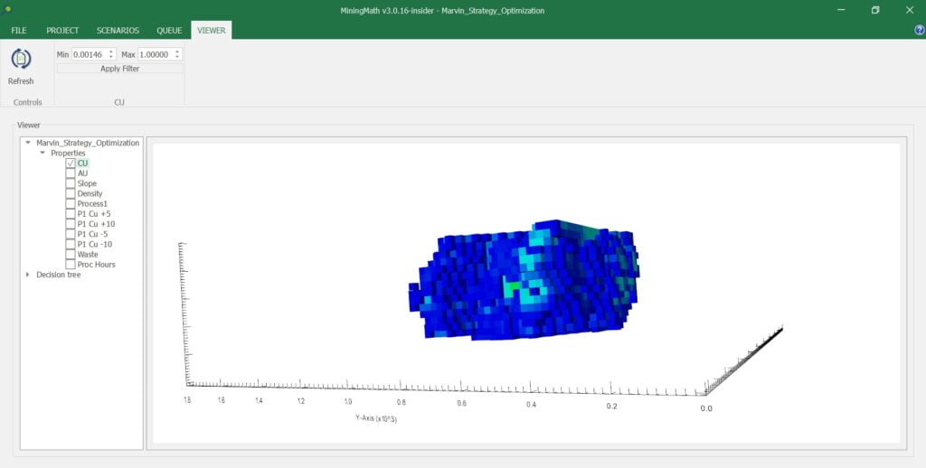 Block model in the 3D Viewer.
