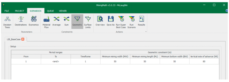 Geometric parameters